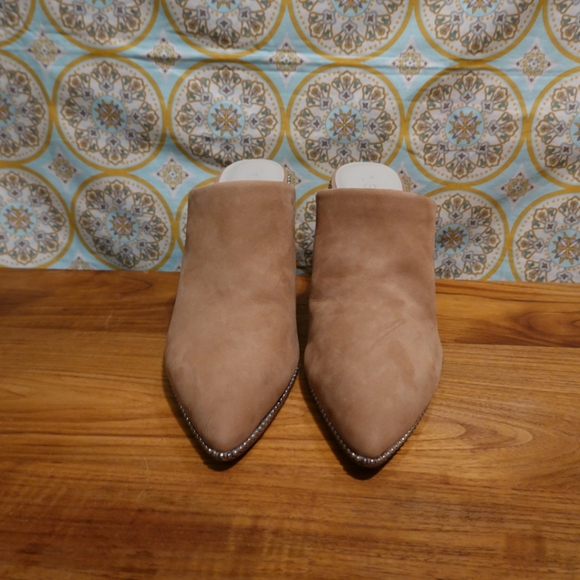 1. STATE Tan Nubuck Pointed-toe Mules - Picture 2 of 8